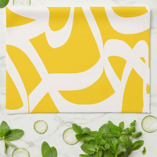 Gelb abstrakt geschirrtuch (Gefaltet)