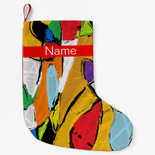 Gelb Abstrakt Kleiner Weihnachtsstrumpf