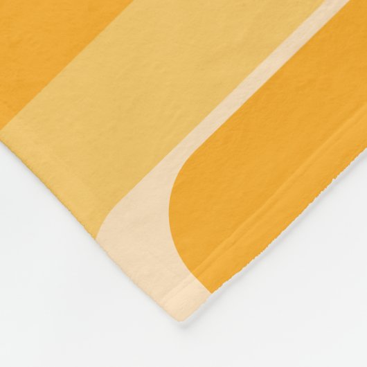 Gelb Abstrakt Retro geometrisch Fleecedecke (Ecke)