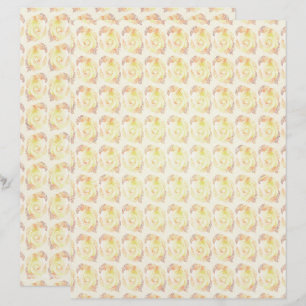 Gelb abstraktes Rosen Scrapbook Papier 2-seitig Se