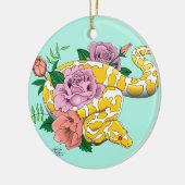 Gelb Albino Ball Python Keramik Ornament (Links)