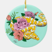 Gelb Albino Ball Python Keramik Ornament (Hinten)