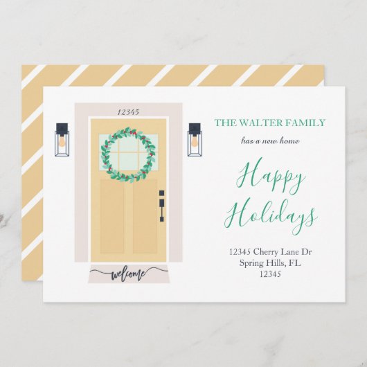 Gelb an der Vordertür Ankündigung (Vorne/Hinten)