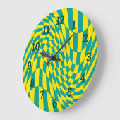 Gelb + Aquamarine Karton-Illusion Große Wanduhr (Winkel)