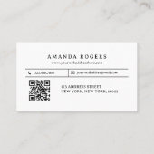 Gelb Aquarell Büffel Karo QR CODE modern Visitenkarte (Rückseite)