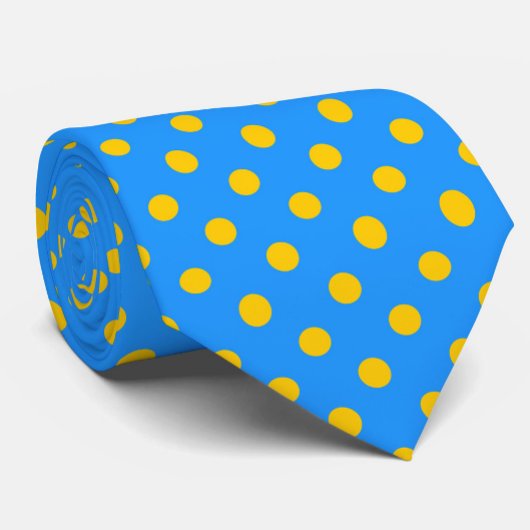 Gelb auf Blau Punkte Muster Design Krawatte