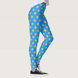 Gelb auf Blau Punkte Muster Design Leggings
