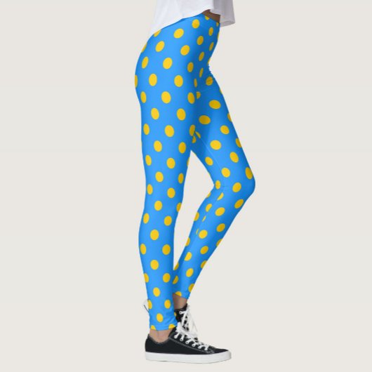 Gelb auf Blau Punkte Muster Design Leggings