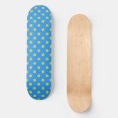 Gelb auf Blau Punkte Muster Design Skateboard (Vorderseite)