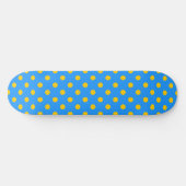 Gelb auf Blau Punkte Muster Design Skateboard (Horizontal)