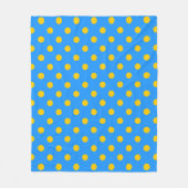 Gelb auf Blau Punkte Musterdesign Fleecedecke (Vorderseite)