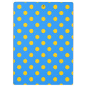 Gelb auf Blau Punkte Musterdesign Klemmbrett (Rückseite)