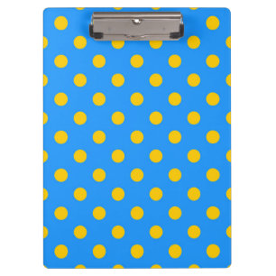 Gelb auf Blau Punkte Musterdesign Klemmbrett