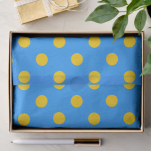 Gelb auf Blau Punkte Musterdesign Seidenpapier