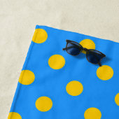 Gelb auf Blau Punkte Musterdesign Strandtuch (Beispiel)