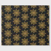 Gelb auf Blume mit schwarzer Hautfarbe Geschenkpapier (Flach)