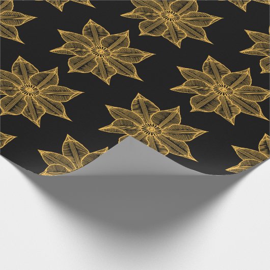 Gelb auf Blume mit schwarzer Hautfarbe Geschenkpapier (Ecke)