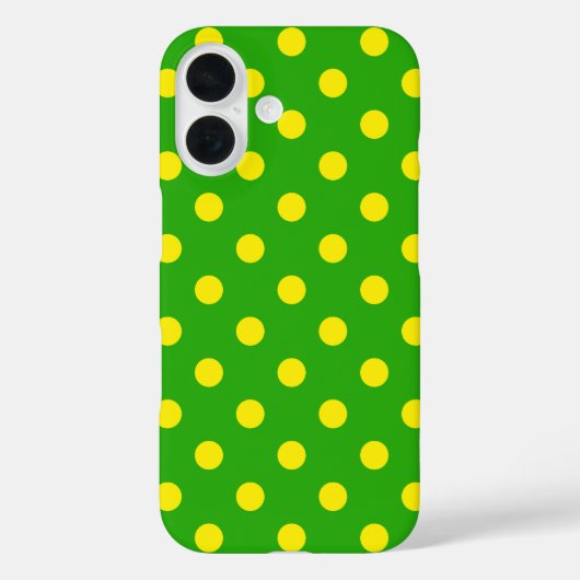 Gelb auf grünem Polka-Punkte-Musterdesign  Case-Mate iPhone Hülle (Rückseite)