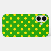 Gelb auf grünem Polka-Punkte-Musterdesign  Case-Mate iPhone Hülle (Rückseite (Horizontal))