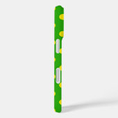 Gelb auf grünem Polka-Punkte-Musterdesign  Case-Mate iPhone Hülle (Rückseite / Rechts)