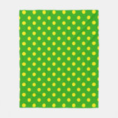 Gelb auf grünem Polka-Punkte-Musterdesign Fleecedecke (Vorderseite)