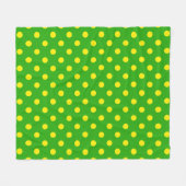 Gelb auf grünem Polka-Punkte-Musterdesign Fleecedecke (Vorderseite (Horizontal))