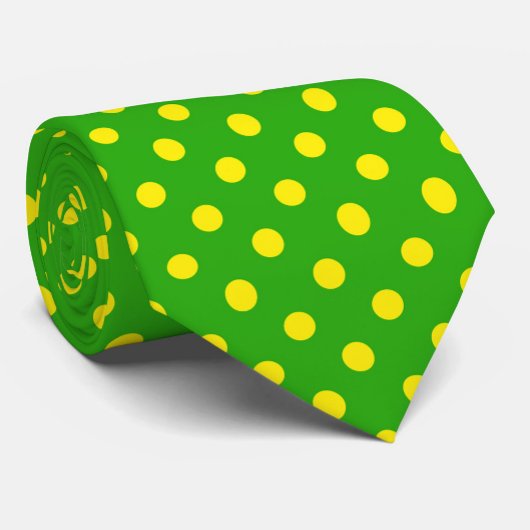 Gelb auf grünem Polka-Punkte-Musterdesign Krawatte