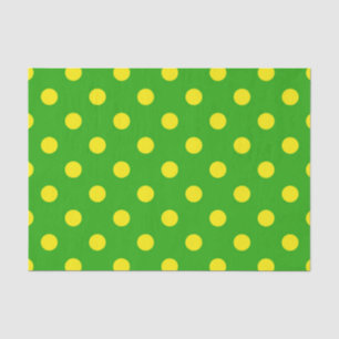 Gelb auf grünem Polka-Punkte-Musterdesign Seidenpapier