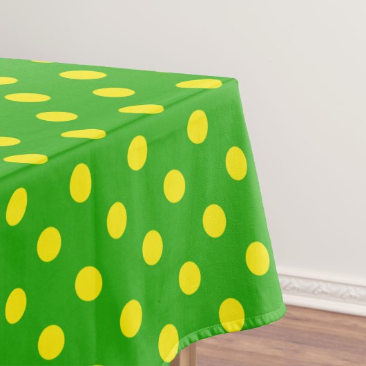 Gelb auf grünem Polka-Punkte-Musterdesign Tischdecke