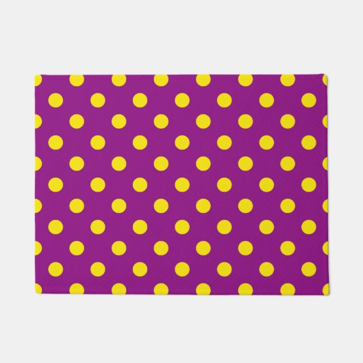 Gelb auf Lila Polka Dots Design Fußmatte (Vorderseite)