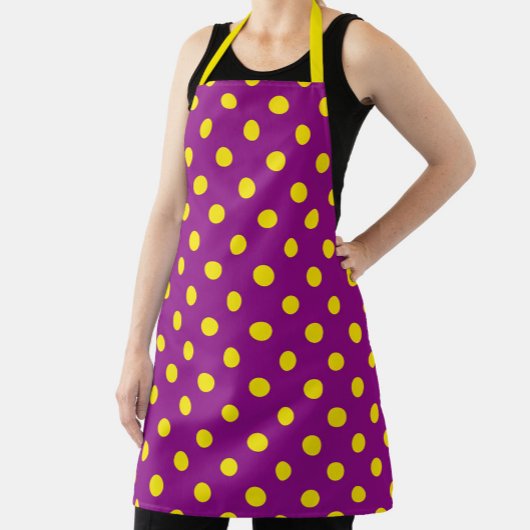 Gelb auf Lila Polka Dots Design Schürze