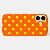 Gelb auf Orange Polka Dots Design Case-Mate iPhone Hülle (Rückseite (Horizontal))
