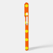 Gelb auf Orange Polka Dots Design Case-Mate iPhone Hülle (Rückseite / Links)