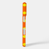 Gelb auf Orange Polka Dots Design Case-Mate iPhone Hülle (Rückseite / Rechts)