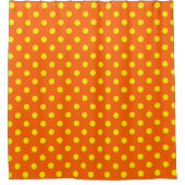 Gelb auf Orange Polka Dots Design Duschvorhang (Vorderseite)