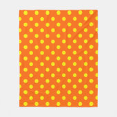 Gelb auf Orange Polka Dots Design Fleecedecke (Vorderseite)