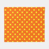 Gelb auf Orange Polka Dots Design Fleecedecke (Vorderseite (Horizontal))