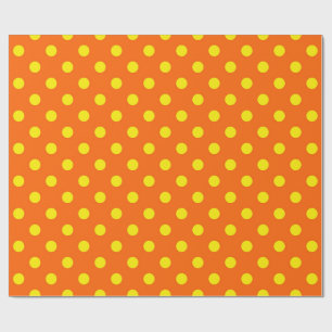 Gelb auf Orange Polka Dots Design Geschenkpapier