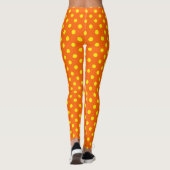 Gelb auf Orange Polka Dots Design Leggings (Rückseite)