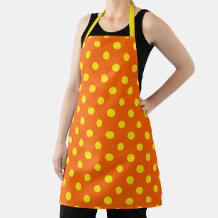 Gelb auf Orange Polka Dots Design Schürze