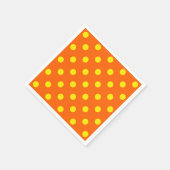 Gelb auf Orange Polka Dots Design Serviette (Ecke)