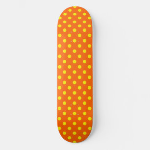 Gelb auf Orange Polka Dots Design Skateboard