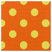 Gelb auf Orange Polka Dots Design Stoff (Nahaufnahme)