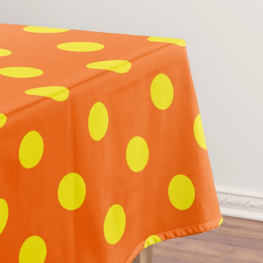 Gelb auf Orange Polka Dots Design Tischdecke