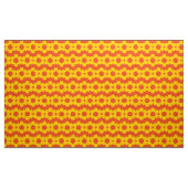 Gelb auf orangefarbenen Streifen der Blume Retro S Stoff (Yard (91,4 cm))
