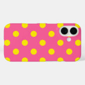 Gelb auf rosa Polka Dots Design Case-Mate iPhone Hülle (Rückseite (Horizontal))