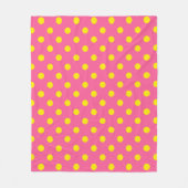 Gelb auf rosa Polka Dots Design Fleecedecke (Vorderseite)