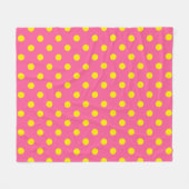 Gelb auf rosa Polka Dots Design Fleecedecke (Vorderseite (Horizontal))