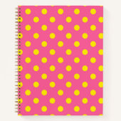 Gelb auf rosa Polka Dots Design Notizblock (Vorderseite)