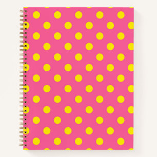 Gelb auf rosa Polka Dots Design Notizblock